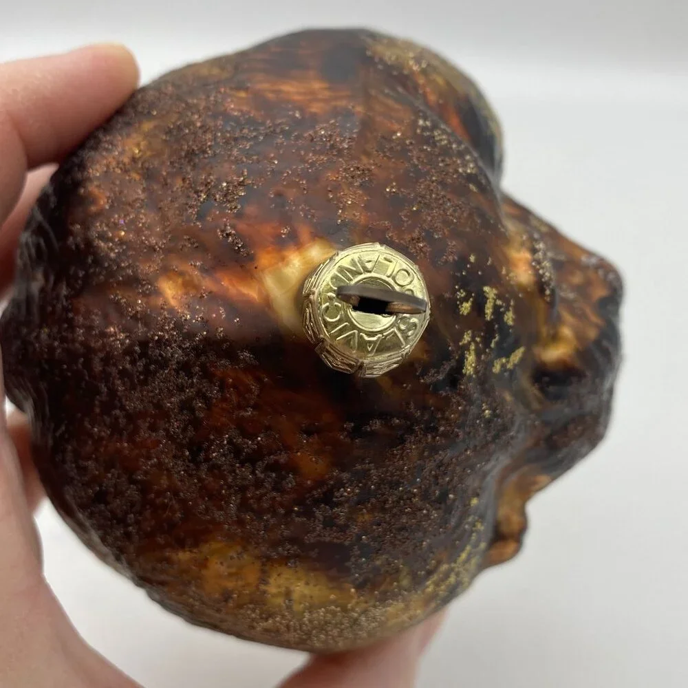 Slavic Treasures Brown bear blown glass Christmas tree ornament glitter Grizzly‎